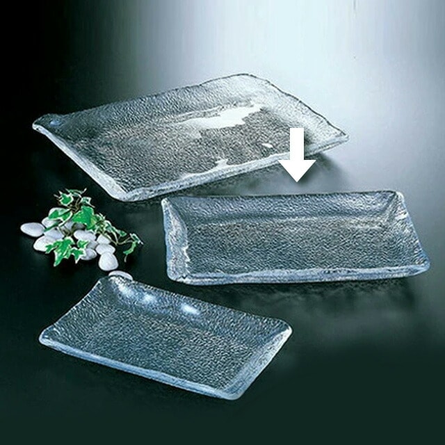 青山硝子　羽衣まな板皿　8個まとめて　ガラス食器　盛台　盛付皿　和食器 青山硝子 羽衣まな板皿 8個まとめて ガラス食器 盛台 盛付皿 和食器