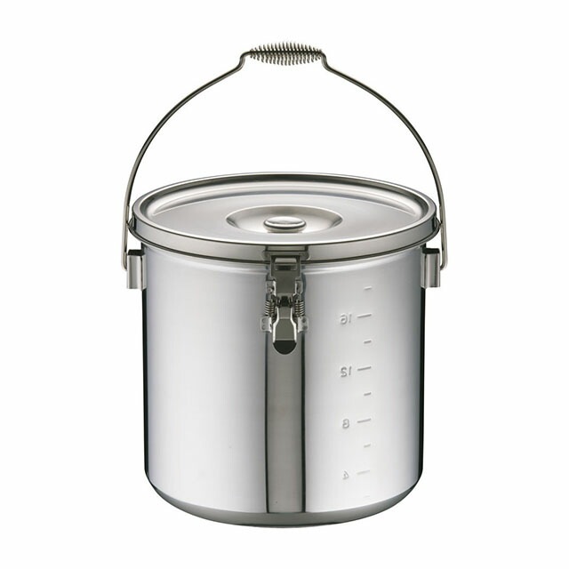 仔犬 19-0 IH対応スタッキング給食缶 33cm 27.0L 仔犬印 K IH対応 19-0 角型給食缶(目盛付)30cm :