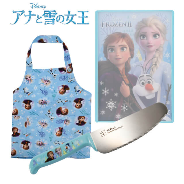 ディズニー こどもキッチングッズ3点セット 包丁＆ミニまな板＆エプロン 選べる4キャラクター（COS-010）