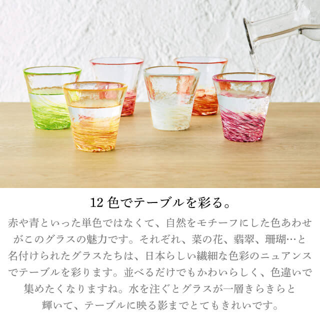 タンブラーグラス 12色のグラス 津軽びいどろ アデリア/石塚硝子（F