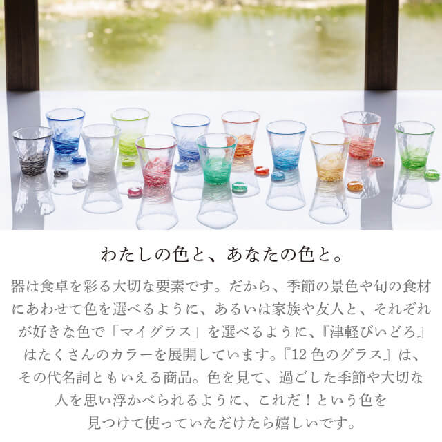 タンブラーグラス 12色のグラス 津軽びいどろ アデリア/石塚硝子（F