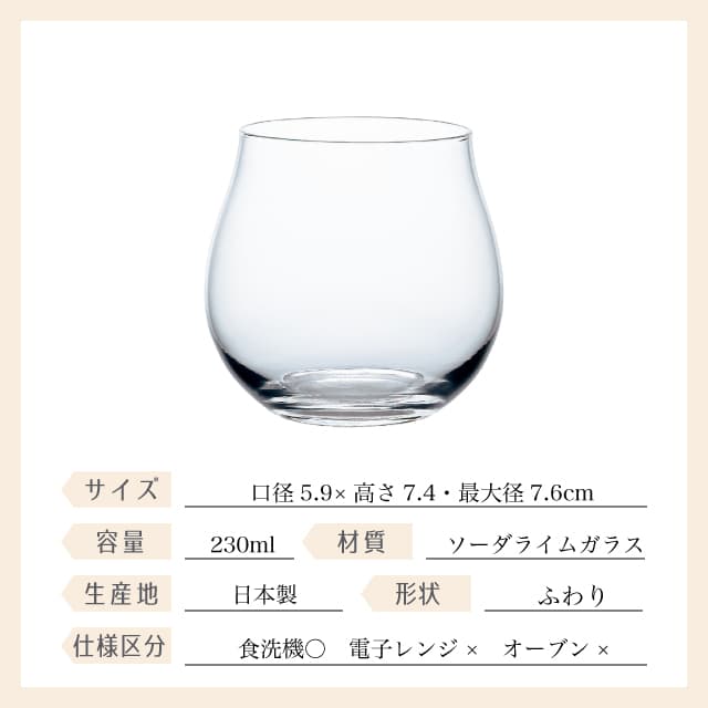 SAKEグラス ふわり 6個セット 酒グラス 東洋佐々木ガラス（B-00317）