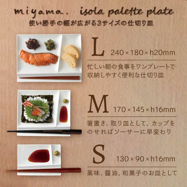 食器皿 S 10枚セット イゾラ パレットプレート isola palette plate 白磁 深山陶器 miyama（59-075-101）
