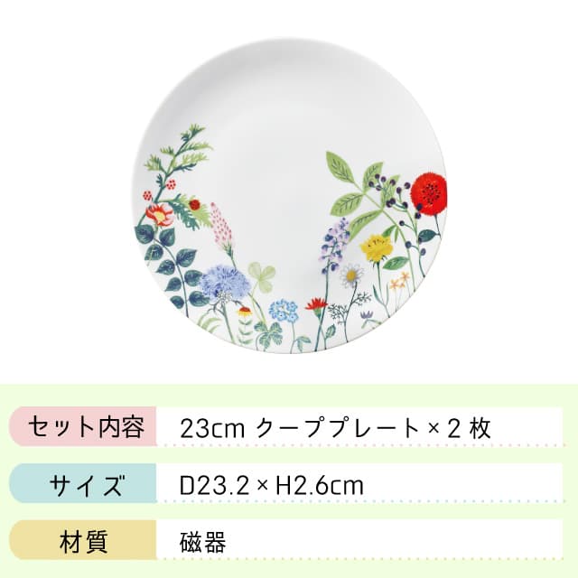 クーププレート 23cm 2枚セット Fleurir ShinziKatoh 丸東 STUDIO 010（FI-503）