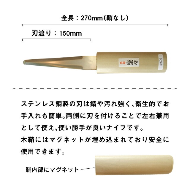 氷ナイフ 氷彫刻用 大 片刃 左右兼用 ベストカタヤマ（506） 先丸ナイフ 氷彫刻