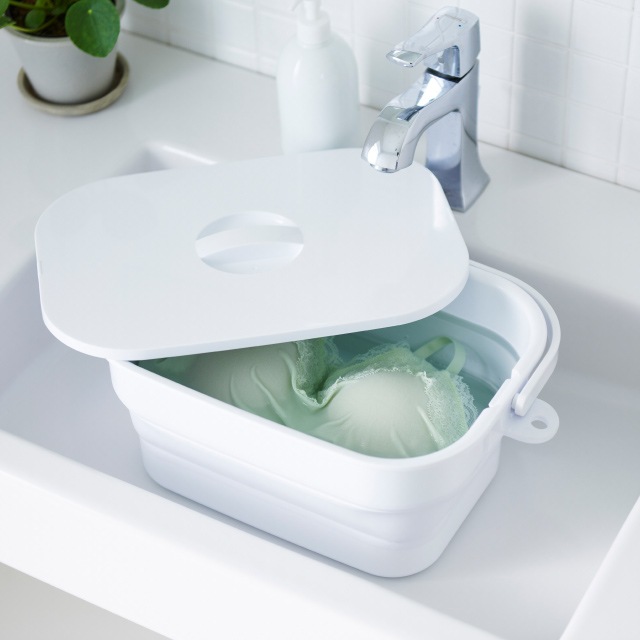 バケツ 折りたたみ 7L 折りたためる つけ置き洗い ホワイト