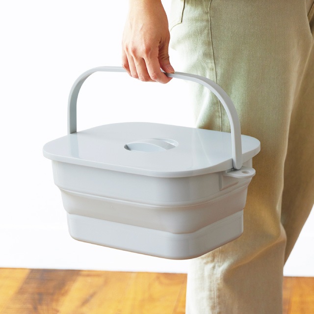 バケツ 折りたたみ 7L 折りたためる つけ置き洗い グレー ISETO 伊勢藤