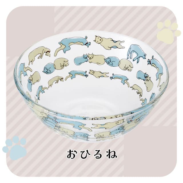 ねこボール ねこづくし 選べる全2種 ボウル 猫 アデリア 石塚硝子（6516・6517）