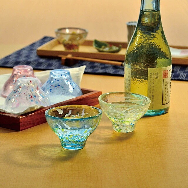 お猪口 ぐい呑 イエロー 55ml 酒杯 いろしずく 東洋佐々木ガラス（WA523）