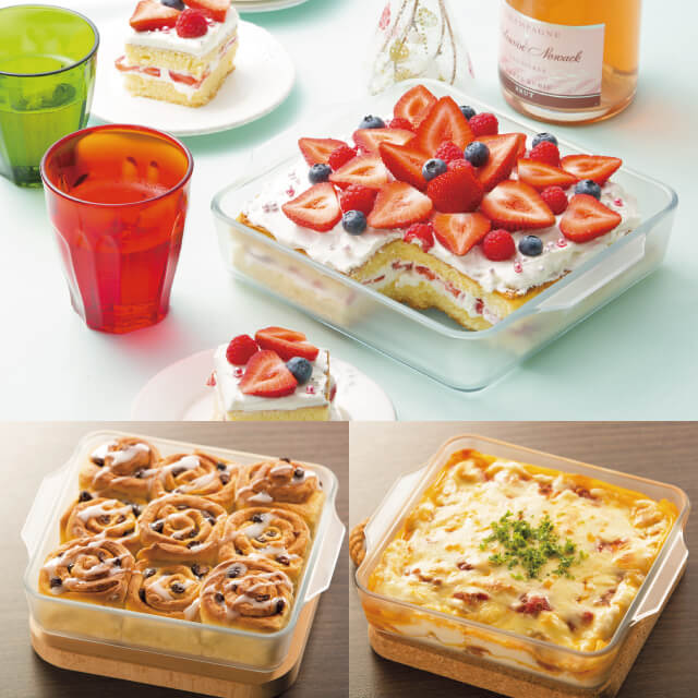 セラベイク　パウンド型M スクエアロースターM セット ADERIA セラベイク パウンドケーキM 800ml 耐熱ガラス ケーキ型