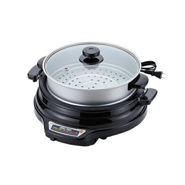 グリルパン 27cm 蒸し鍋付き  着脱式（SGR-27TMB） グリルパン
