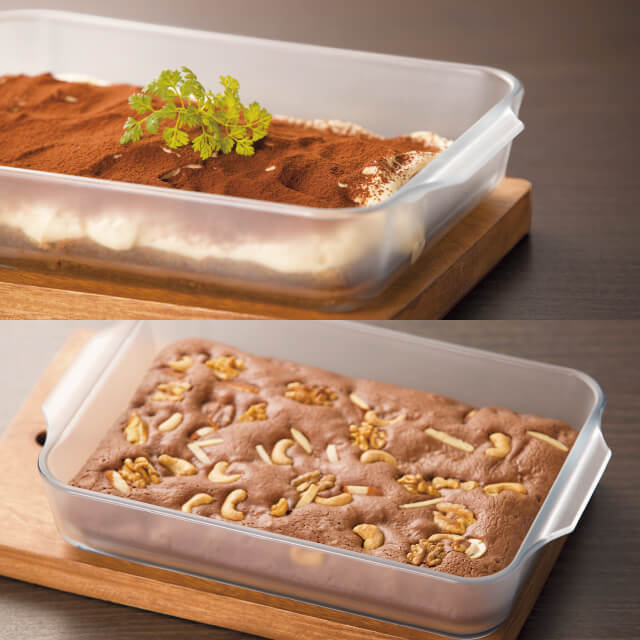 グラタン皿 セラベイク 耐熱ガラス レクタングルロースターM 1800ml Cera Bake アデリア 石塚硝子（K-9582）
