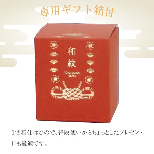 杯 梅柄 150ml 和紋 専用箱付 日本製 東洋佐々木ガラス（BT-20203-J452）