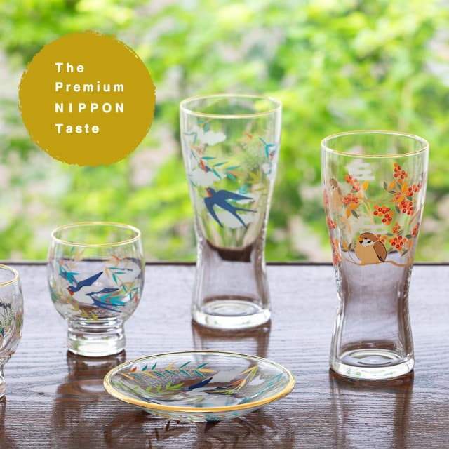 酒グラス お猪口 吉祥花鳥 選べる全3種 アデリア 石塚硝子（6838・6839・6840）