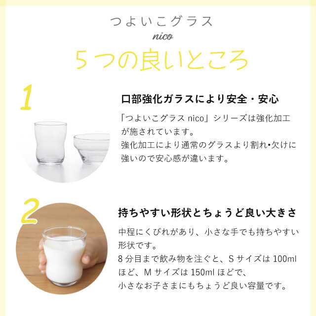 つよいこグラス nico M 185ml アデリア 石塚硝子（1830）
