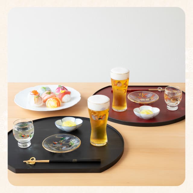 丸皿 豆皿 吉祥花鳥 選べる全3種 アデリア 石塚硝子（6844・6845・6846）