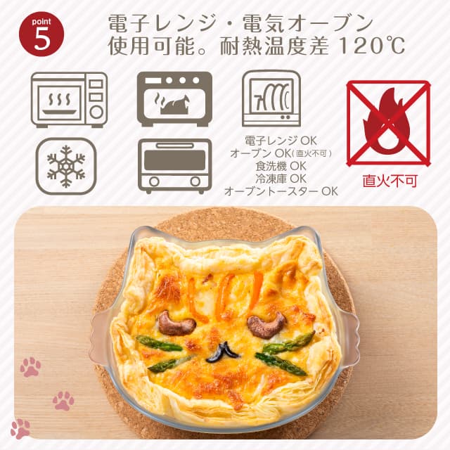 セラベイク CeraBake キャット フェイス ロースター 480ml Cera Bake ネコベイク アデリア 石塚硝子（K-9588）