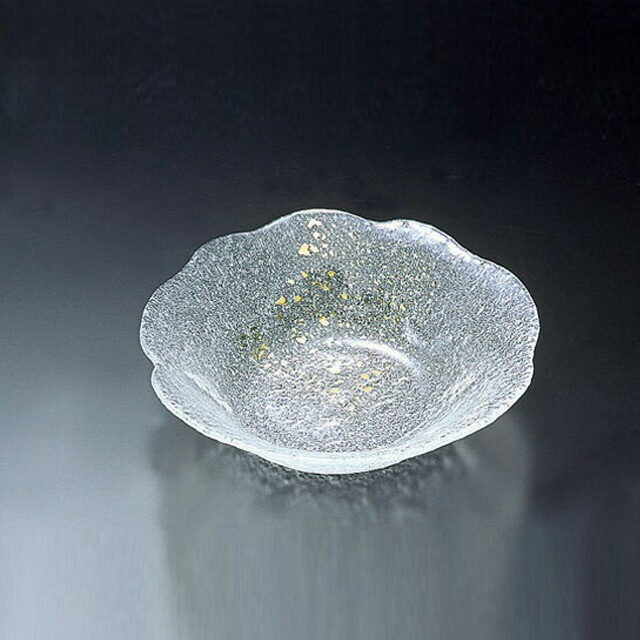 小皿 6個 江戸硝子 金彩淡雪 吉谷硝子（YO-202）