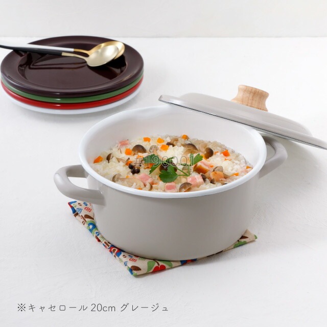 富士ホーロー キャセロール 20cm パープル ガス・IH対応 Cotton Plus Honey Ware（CTP-20WPU） [KU] 4977618114350