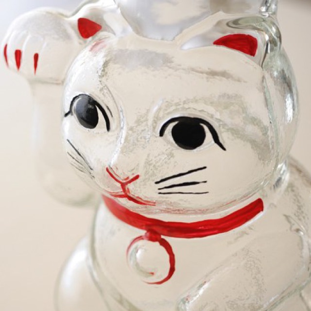 保存容器 招き猫 菓子びん 大 廣田硝子（SM-2）- Hirota glass(廣田
