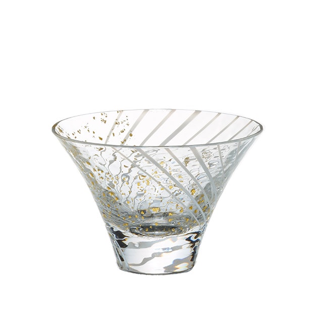 盃 杯 雪見酒 白 80ml 江戸硝子 八千代窯 東洋佐々木ガラス