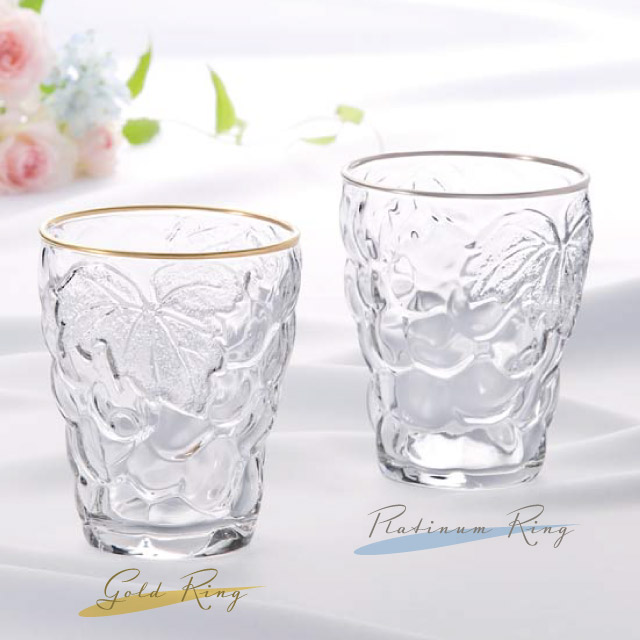 タンブラー ぶどうのグラス プラチナリング 260ml 単品 アデリア 石塚硝子（3292）