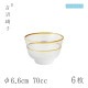 盃 70cc 6個 盃-3 消金 φ6.6cm 吉沼硝子（W4531F）