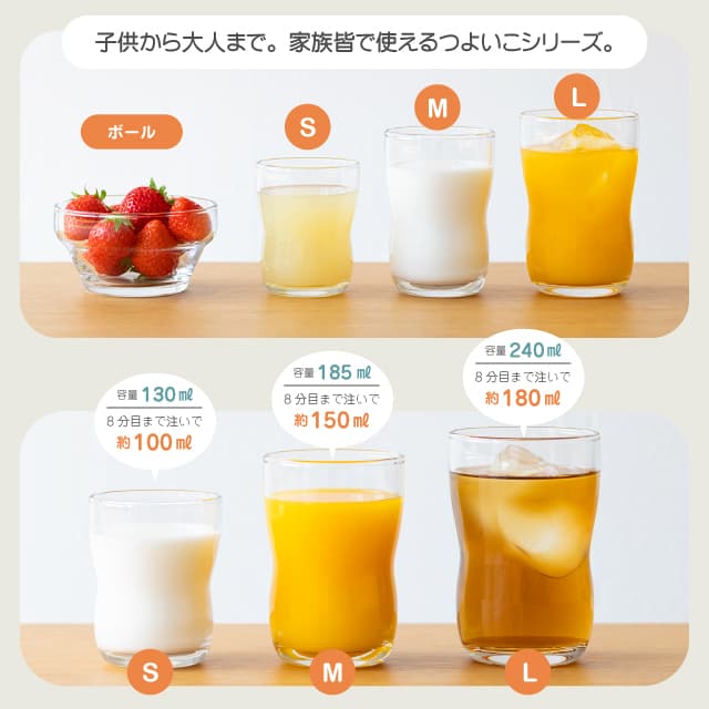 つよいこグラスL 3個入 240ml アデリア 石塚硝子（8643）
