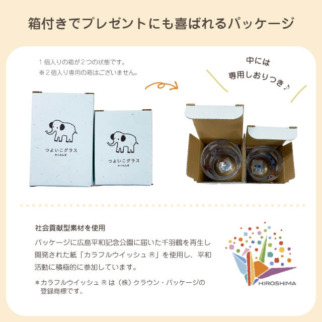 つよいこグラス S＆M かくれんぼ ぞう 130ml 185ml アデリア 石塚硝子（60776078）