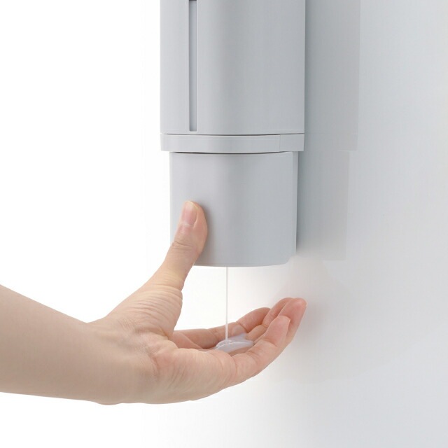 ディスペンサー 液体タイプ 500ml グレー HOVER ホバー リッチェル マグネット 下から出てくる [KU] 4945680100380