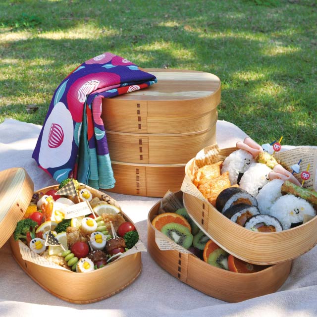 弁当箱 わっぱお重 かさねがさね 杉 手作り ハンドメイド（20-179-04）