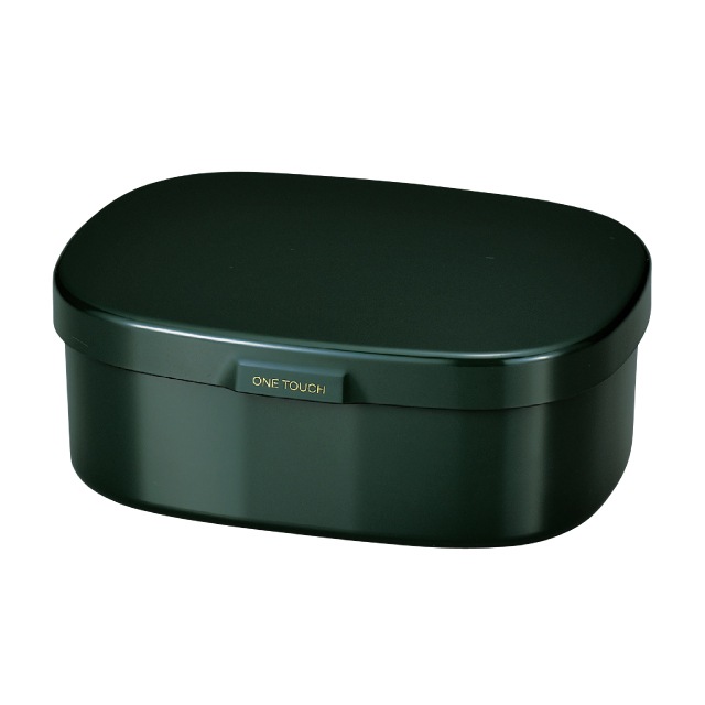 弁当箱 1段 900ml ダークグリーン さっと洗えるお弁当箱 L たつみや HAKOYA（30349）[KU] 4964026303490