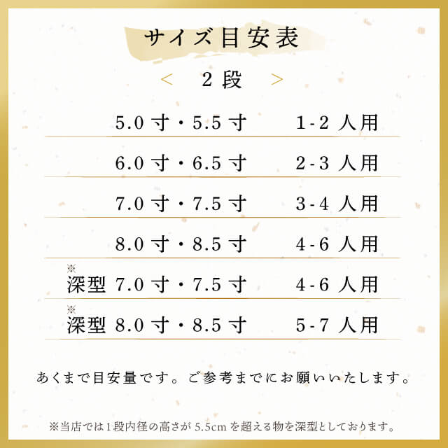重箱 6.5寸/7.0寸 2段/3段用 彩重 新溜/金/銀 抗菌加工（COS-102-2）