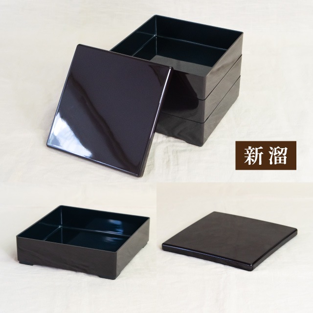 重箱 6.5寸/7.0寸 2段/3段用 彩重 新溜/金/銀 抗菌加工（COS-102-2）