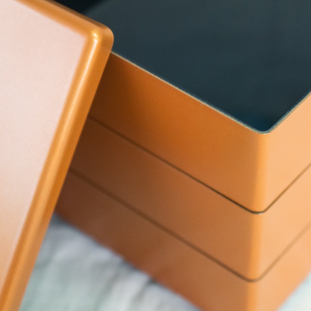 重箱 6.5寸/7.0寸 2段/3段用 彩重 新溜/金/銀 抗菌加工（COS-102-2）