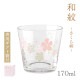 杯 広口 さくら柄 170ml 和紋 専用箱付 東洋佐々木ガラス（BT-20206-J423）