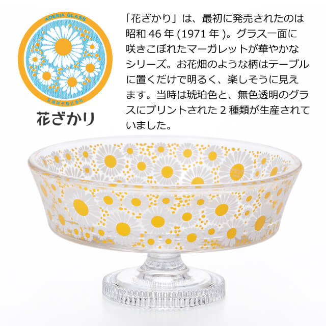 アデリアレトロ 脚付き デザート 浅型 ガラス 柄が選べる2個セット アデリア/石塚硝子（6187・6188・6189・6190・6191・6192・6193・6194）