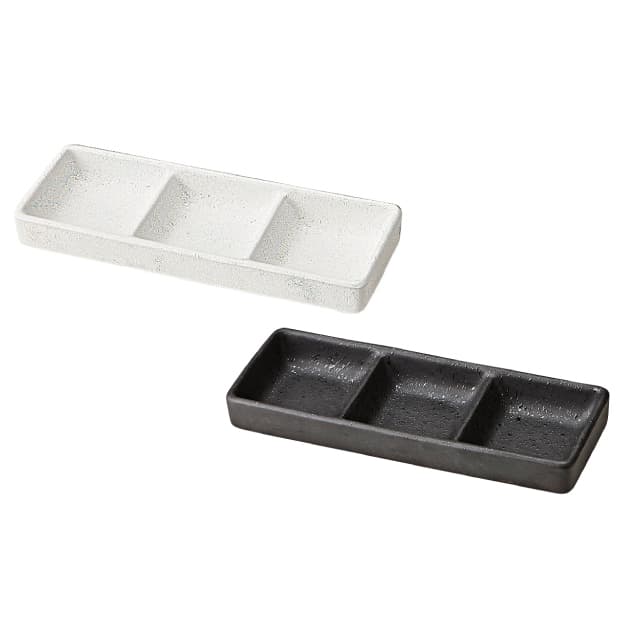 三ツ仕切り皿 4個セット 選べる2色 DAY&NIGHT （4A095-20・4A098-20
