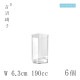 コップ、グラス W6.3cm 190cc 6個 変形角柱小 吉沼硝子（YD1-085HR）