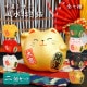 風水置物 招き猫 2個セット 選べる7種(Y・R・WH・GR・PK・BK・G)