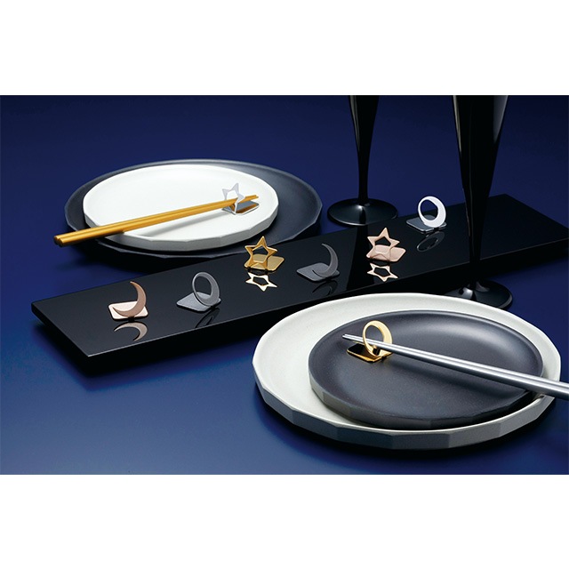 箸置 宵の天 よいのそら 星 二つ揃い 白銀（407736）