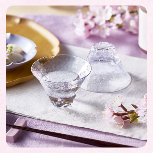 杯 富士見さくら 招福杯 90ml 選べる4カラー 盃 桜 サクラ 日本製 ハンドメイド（10370・10371・10372・10373）