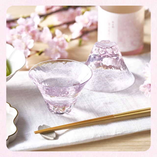 杯 富士見さくら 招福杯 90ml 選べる4カラー 盃 桜 サクラ 日本製 ハンドメイド（10370・10371・10372・10373）