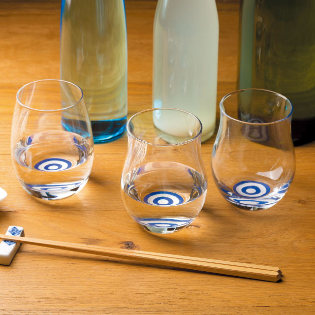 日本酒グラス クリア 蛇の目模様 235ml 利き猪口 香りグラス
