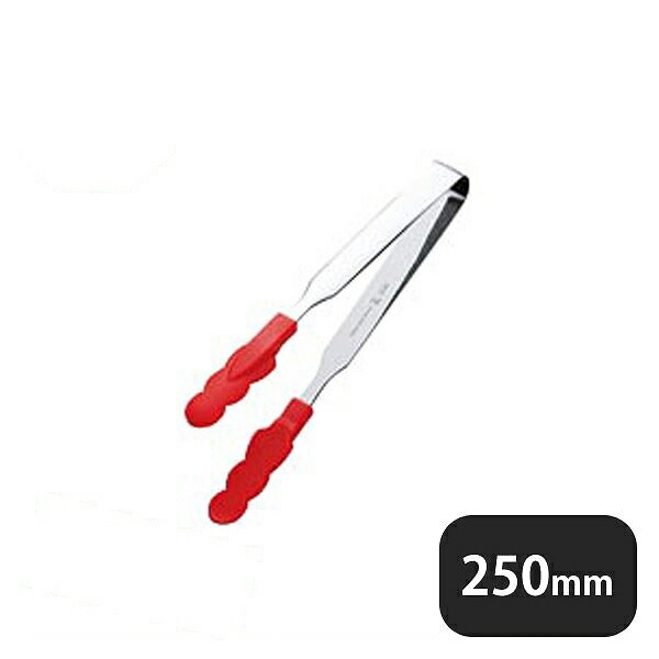 N抗菌耐熱カラートングスリム 中 赤（083201）07-0229-0406