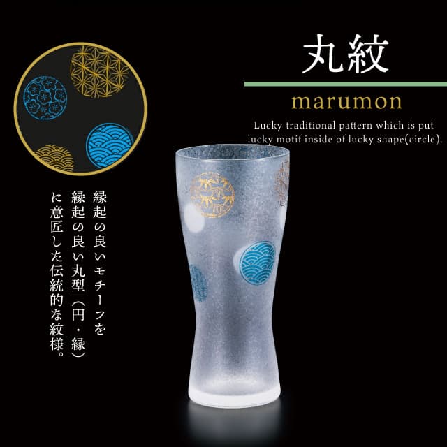 ユニリーバ　家入硝子 ビアグラスM 丸紋 310ml 箱付き プレミアムニッポンテイスト