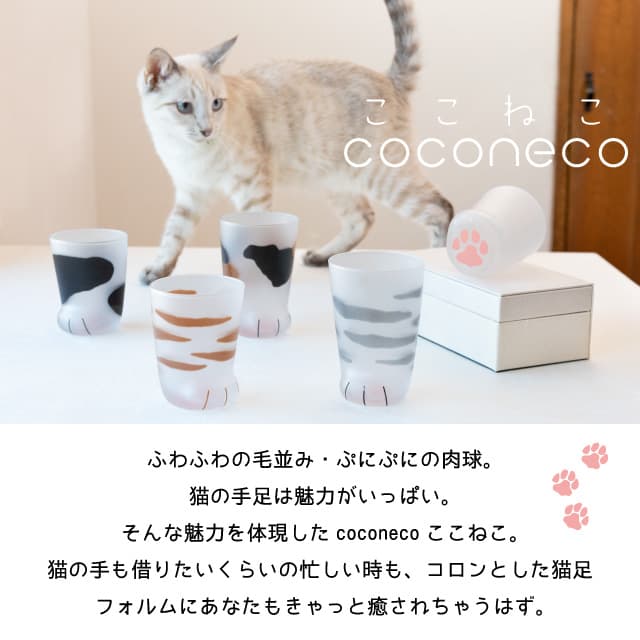 タンブラー 子猫 ブチ 230ml ここねこグラス coconeco アデリア 石塚硝子（6678）