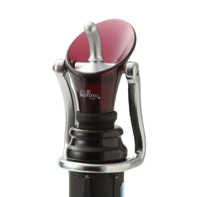 ファンビーノ カラーシャンパンストッパー＆ポアラー ワインレッド 3個セット（8306）