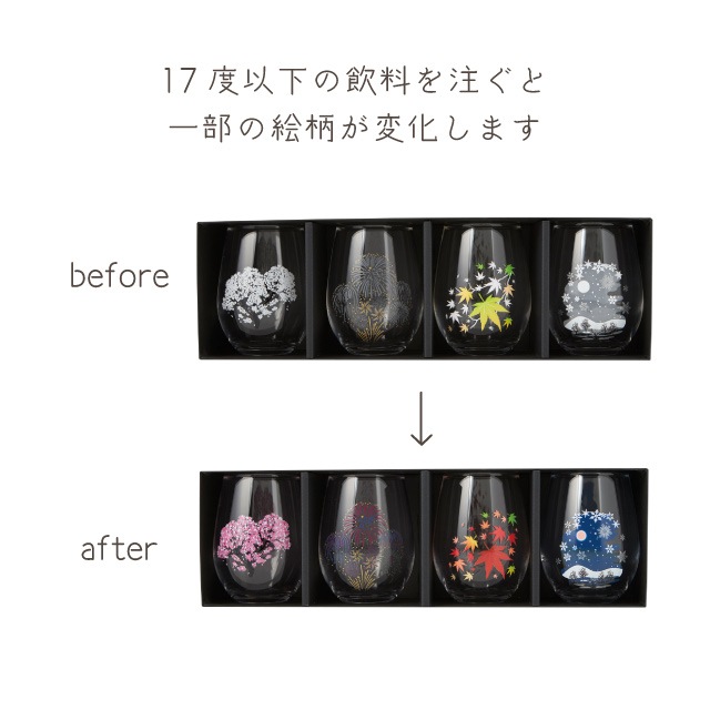 冷感 フリーグラス揃 日本四季 325ml プレミアムセット（0100-048-00）