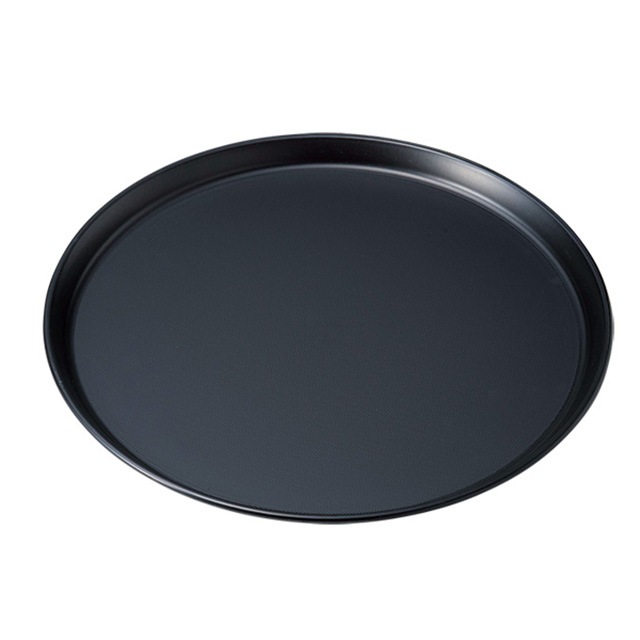 PPノンスリップ丸盆 33cmブラックNS M44-448（172303）07-0456-0101